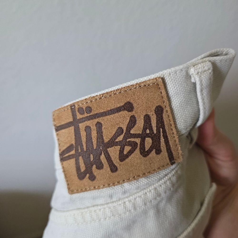Stussy Big Ol Jeans Creme Jean Shorts Size 38 - Picture 3 of 6